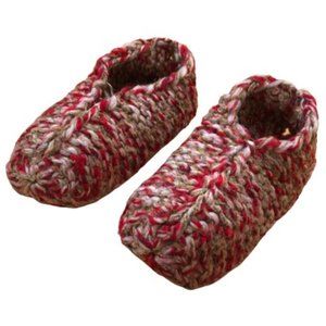 Vintage Earth Tone Hand Knitted Warm Cozy Slippers